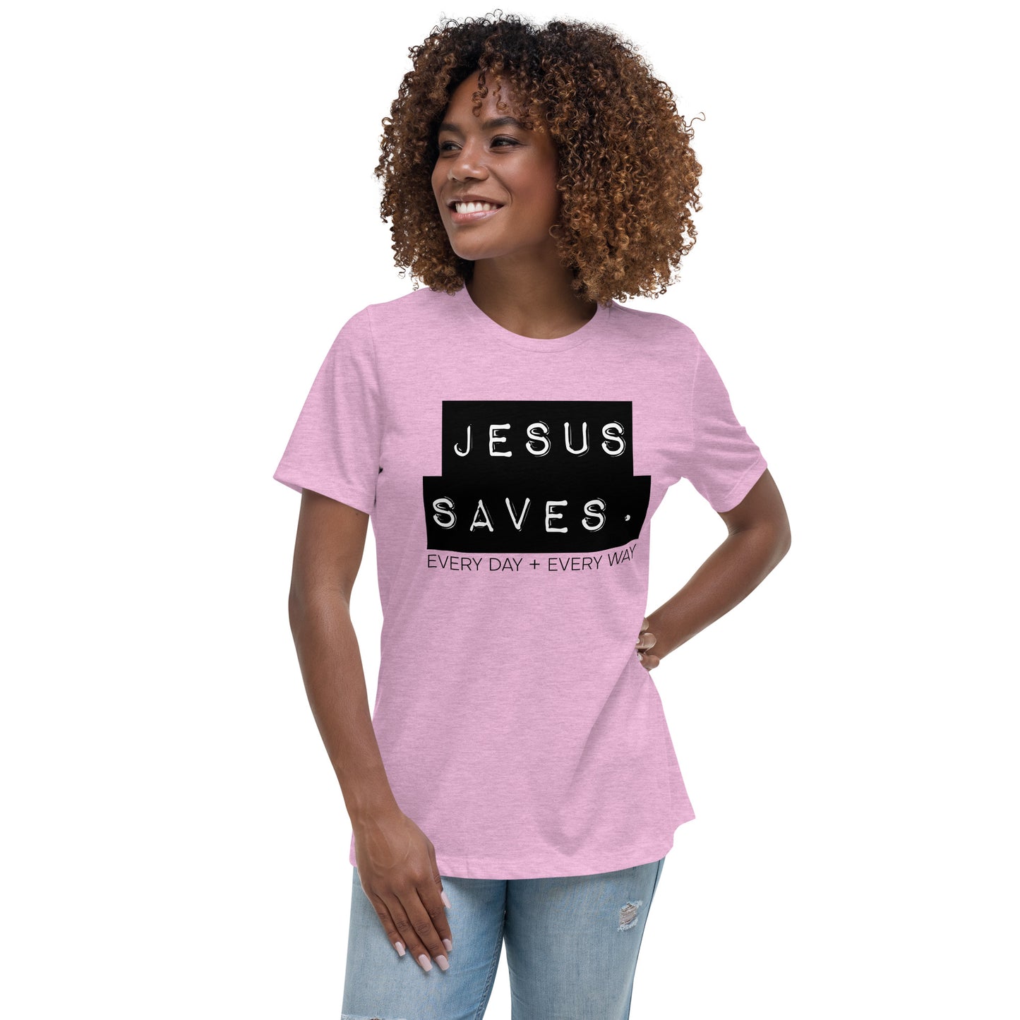 Jesus Saves. Women's Relaxed T-Shirt