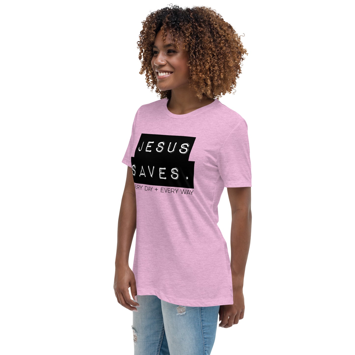Jesus Saves. Women's Relaxed T-Shirt