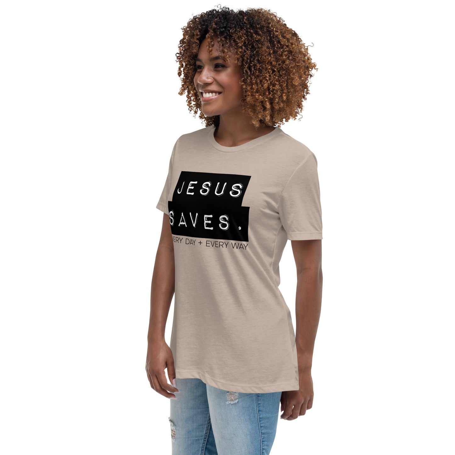Jesus Saves. Women's Relaxed T-Shirt