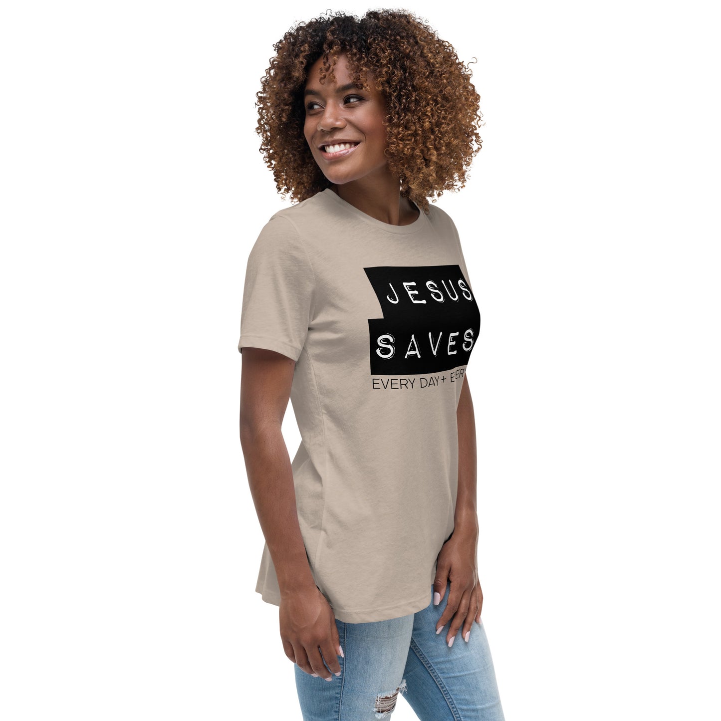 Jesus Saves. Women's Relaxed T-Shirt