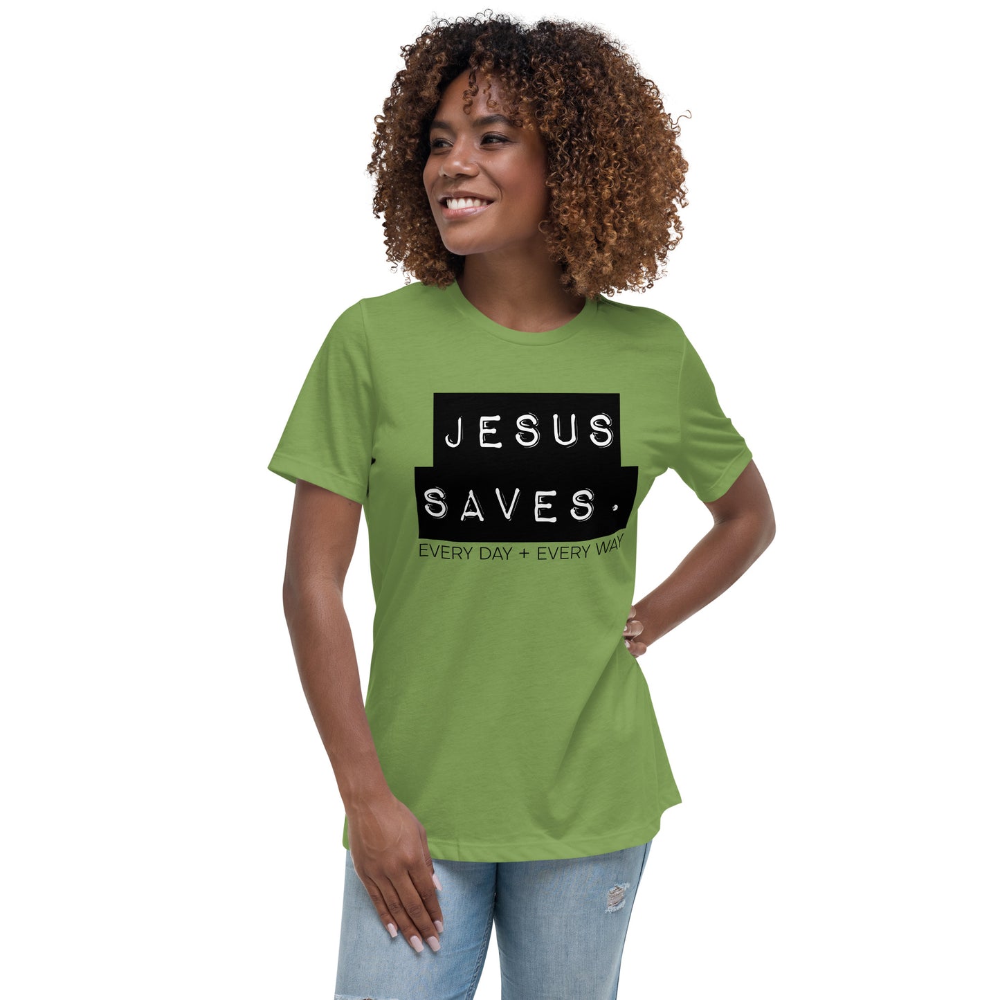 Jesus Saves. Women's Relaxed T-Shirt