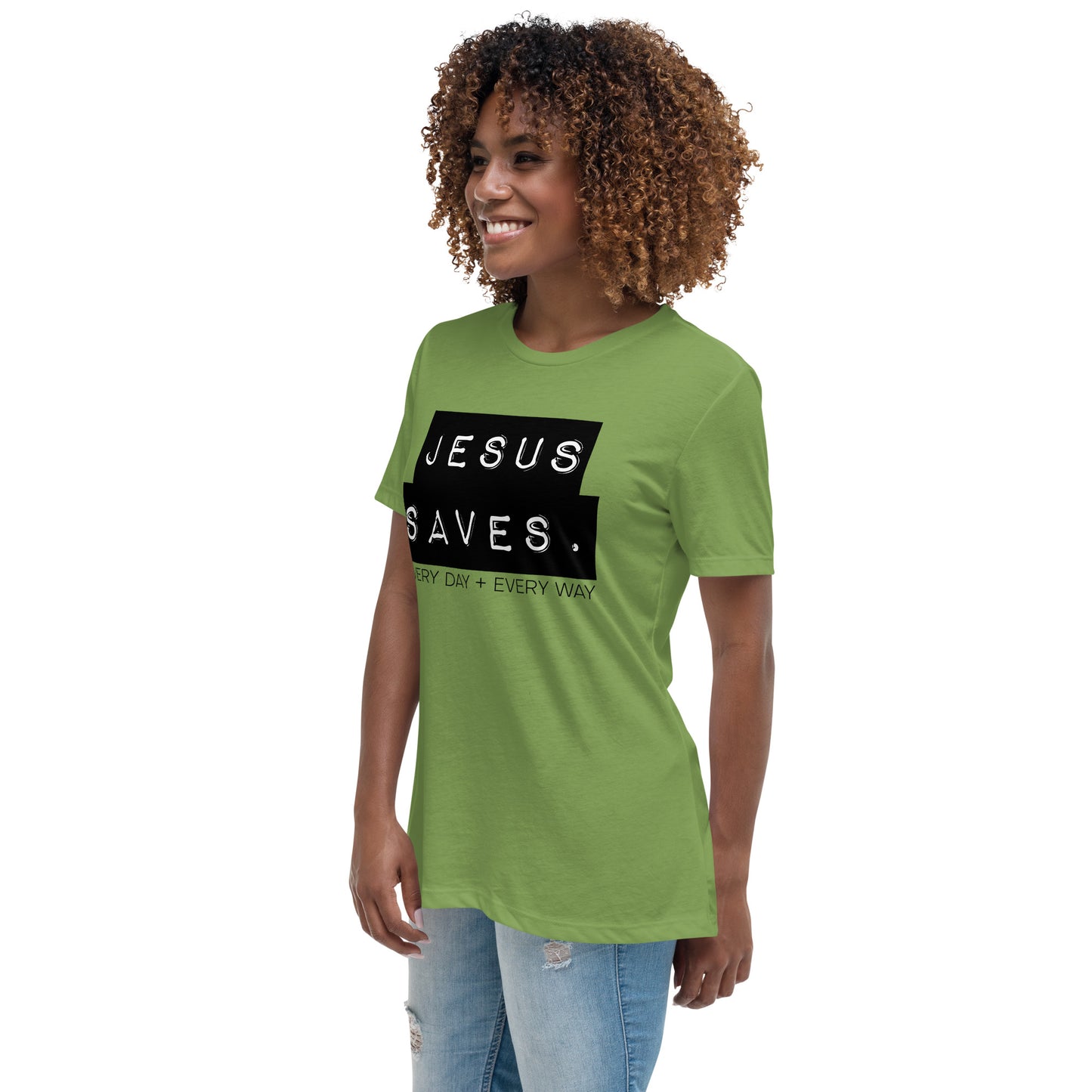 Jesus Saves. Women's Relaxed T-Shirt