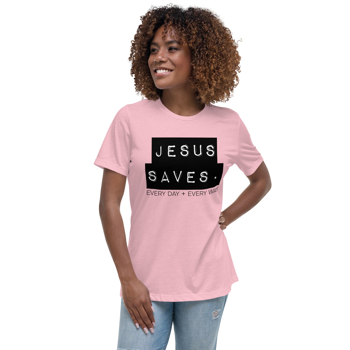 Jesus Saves. Women's Relaxed T-Shirt