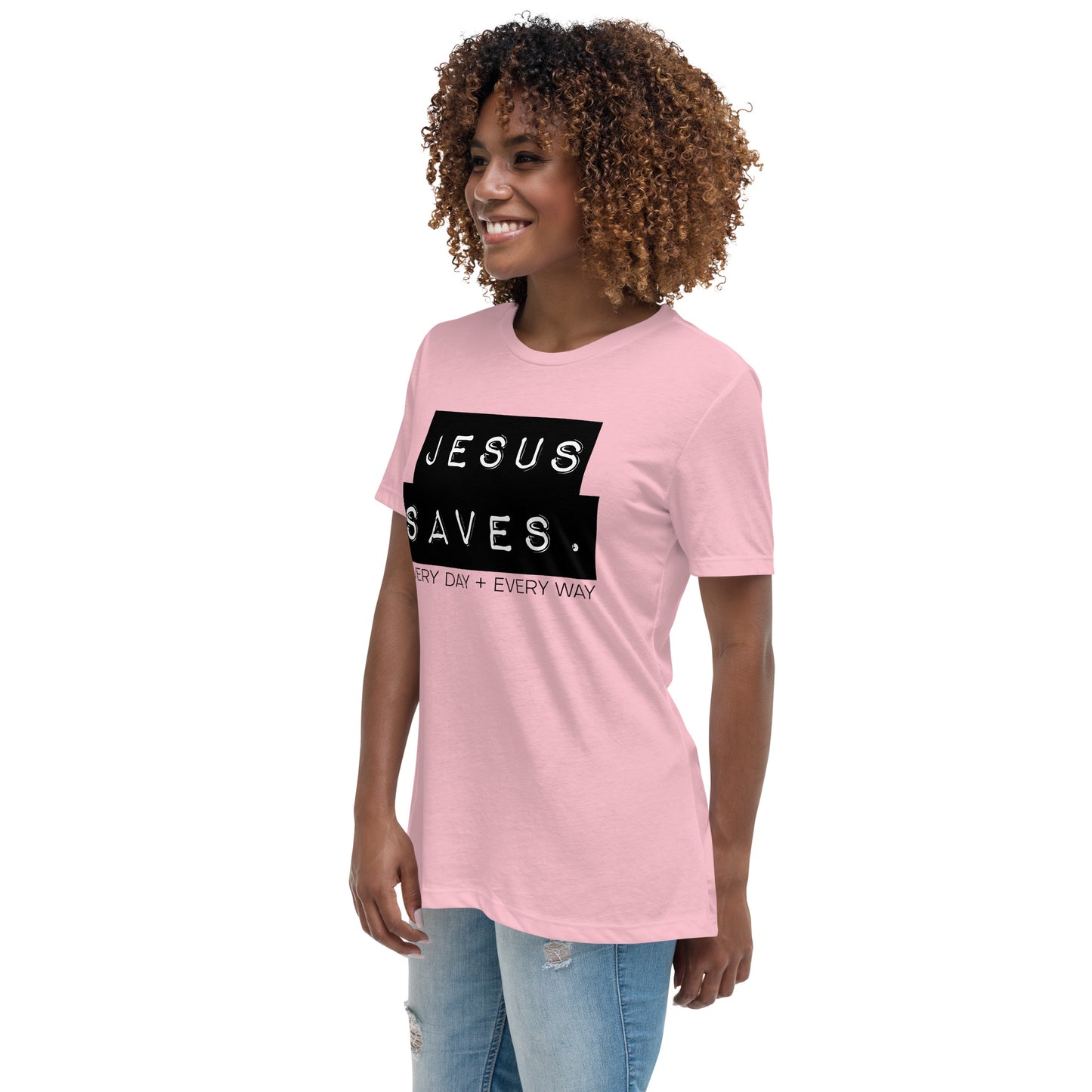 Jesus Saves. Women's Relaxed T-Shirt