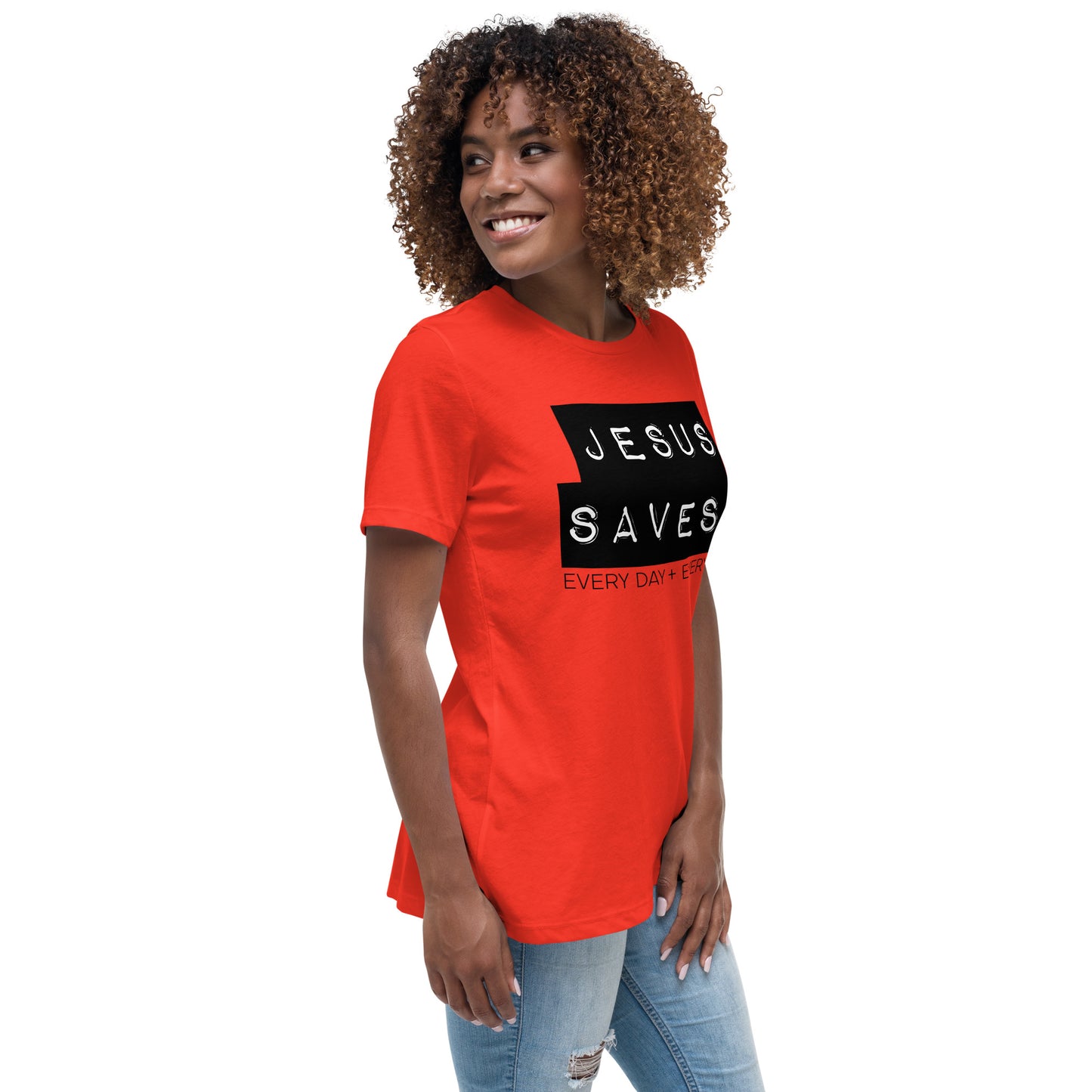 Jesus Saves. Women's Relaxed T-Shirt