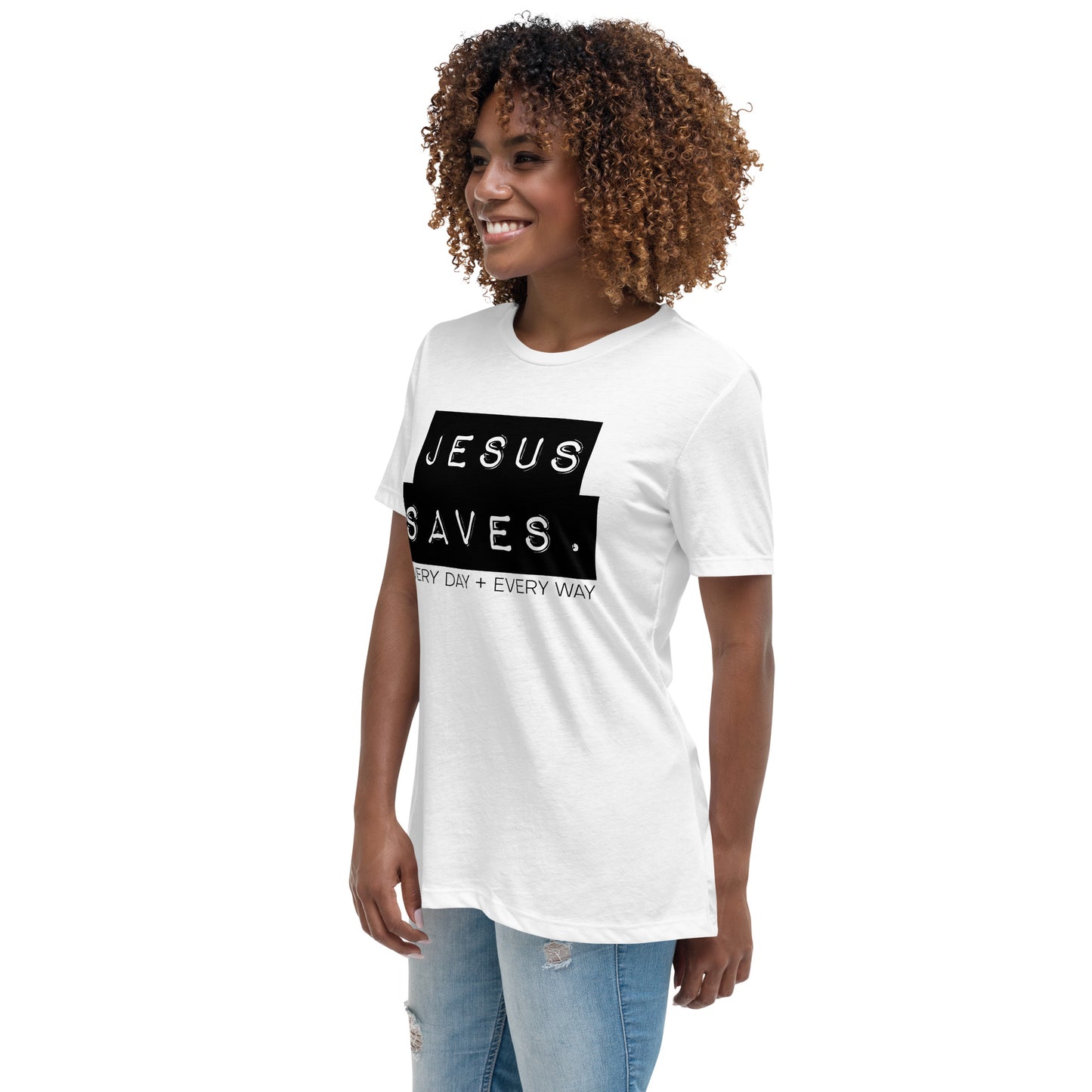 Jesus Saves. Women's Relaxed T-Shirt