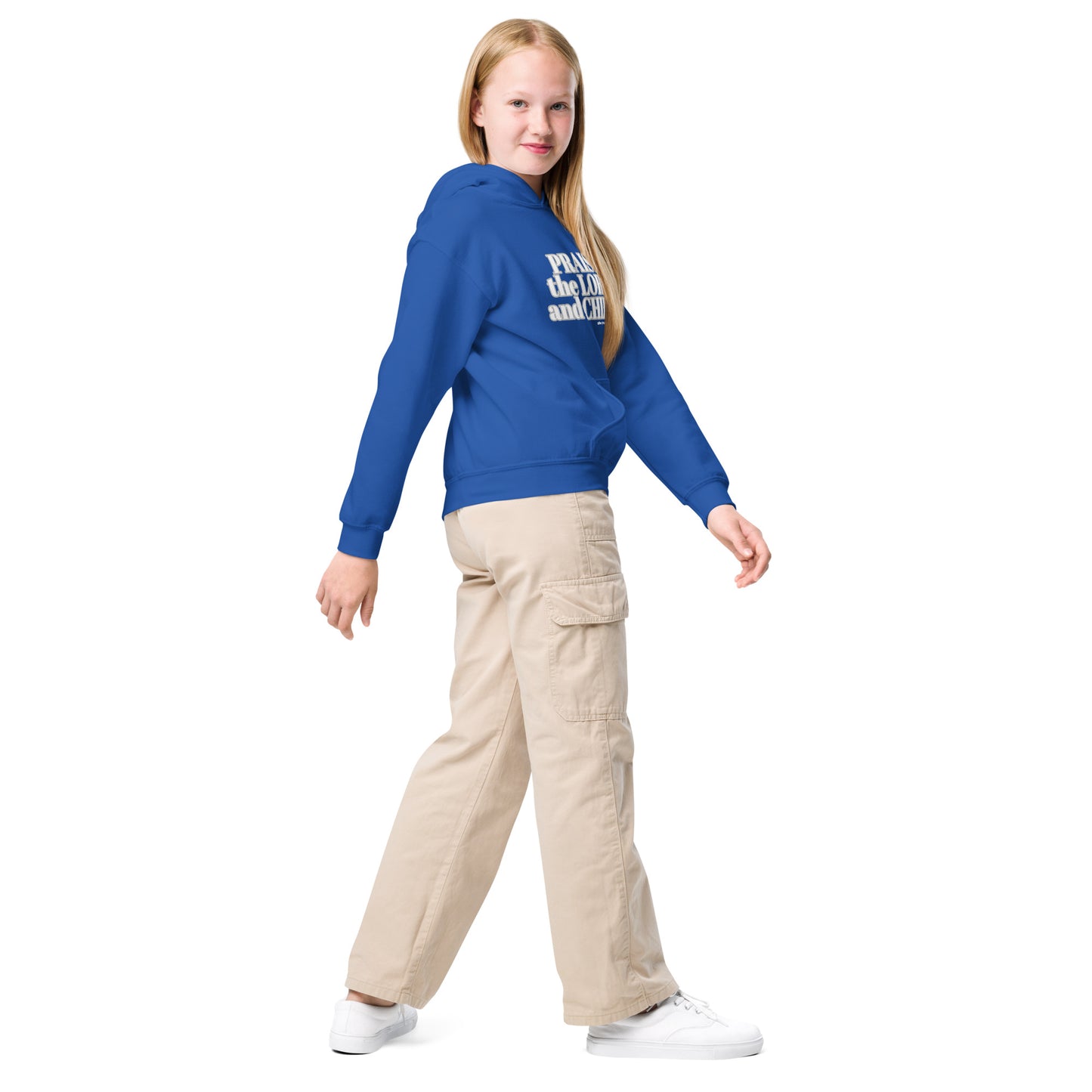 Praise the LORD and CHILL. Youth heavy blend hoodie